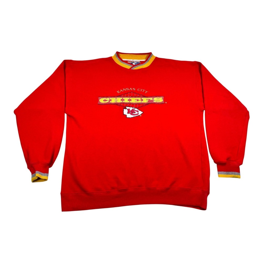 Vtg Kansas City Chiefs Sweatshirt Mens Large Red NFL Football Starter Crewneck